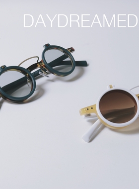 翻盖小圆形复古国风UV400潮墨镜