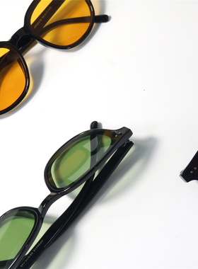 gm黑框百搭情侣旅行黄色太阳眼镜