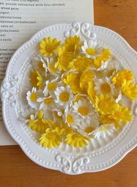 仿真雏菊花头diy手工头饰服装配件花环材料绢花假花拍照道具装饰