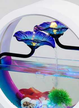 流水鱼缸摆件欧式客厅桌面创意家居喷泉流水器玄关装饰品招财