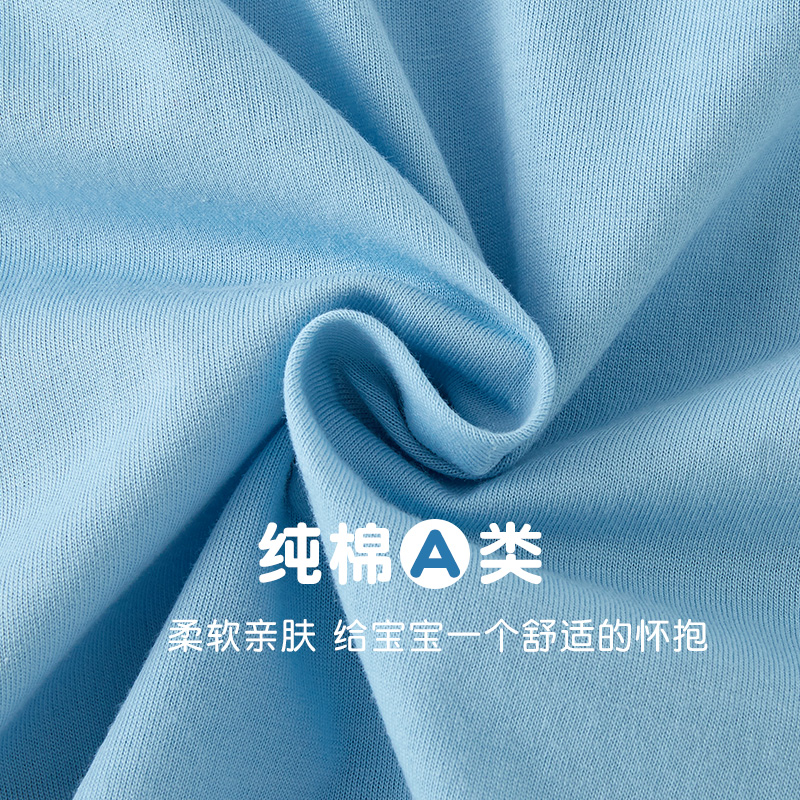 开裆裤男宝宝套装夏季外穿婴儿夏薄款分体儿童短袖套装开档裤子 - 图0