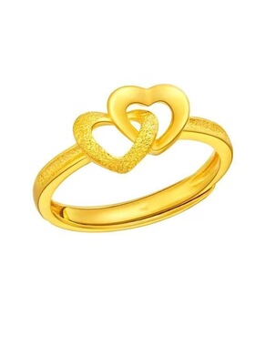 2026新款光沙双心金色女戒