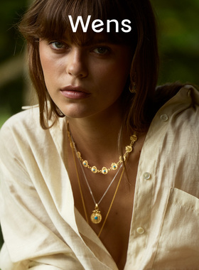 图腾纹理镶绿松石虎眼石金币项链