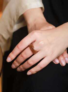 戒指和田玉俄料糖白戒指