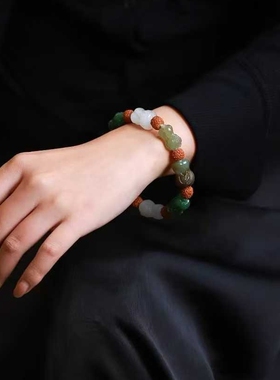 天然和田玉玉器工厂店青海料烟紫色晴水糖料碧玉老料多宝白菜手串