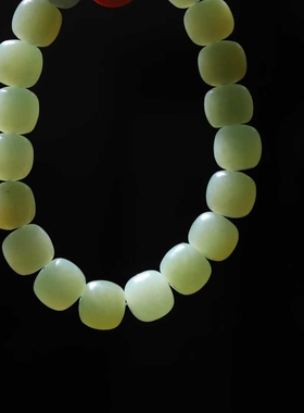 天然新疆和田玉玉器工厂店且末蓝老料简约款玉石老型珠手串手链