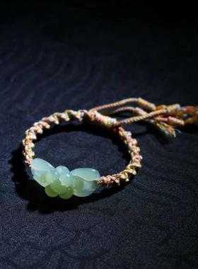 晴水色莲花青海料手链