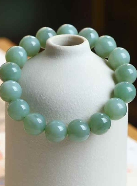 天然新疆和田玉玉器供应链俄料碧玉老料玉石素珠珠圆玉润手串带证