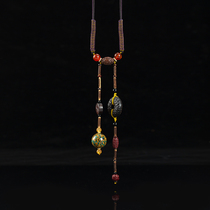 dongguan dongguan ethnic Tibetan style intangible cultural heritage lacquer mother-of-pearl lacquer beads safe button sweater chain Qu Youchun