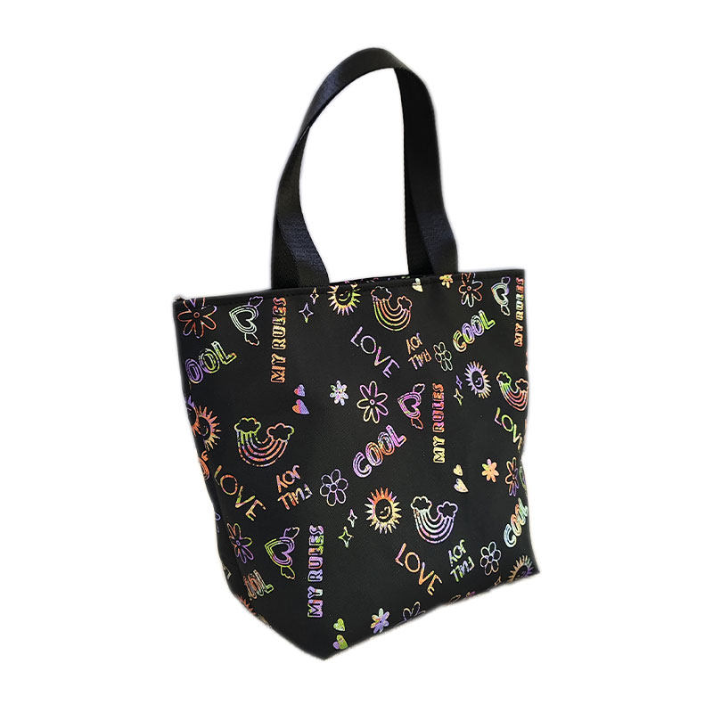 印花手提包女2025新款可爱学生帆布包迷你手拎包休闲便当袋防水,淘宝优惠券,粉丝福利购,淘宝优惠卷