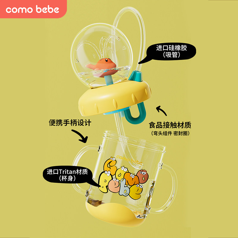 儿童水杯鲸鱼喷水杯宝宝吸管杯一两岁以上幼儿园家用婴儿喝水杯,淘宝优惠券,粉丝福利购,淘宝优惠卷