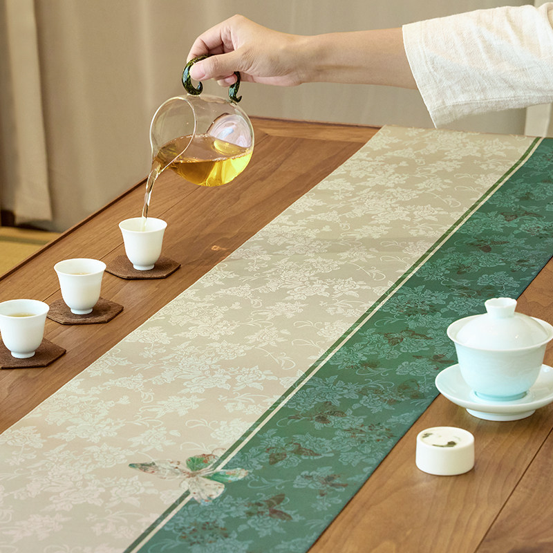 爱奇葩 原创蝴蝶中式禅意茶席桌旗防水茶台茶桌茶垫高端桌布垫布,淘宝优惠券,粉丝福利购,淘宝优惠卷