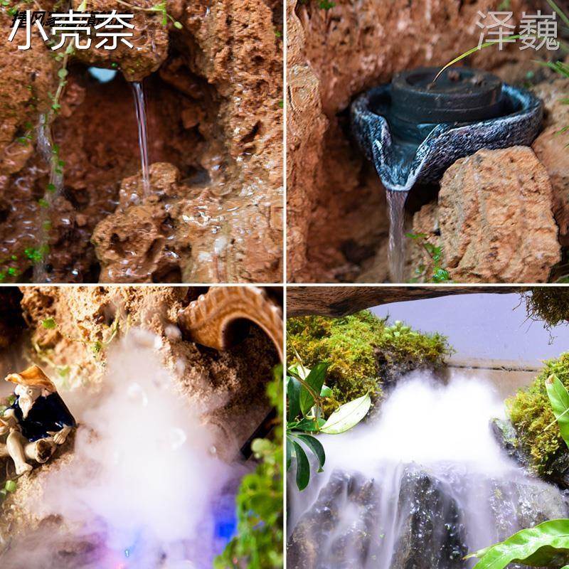 吸水石盆小型潜水泵上水假山2水鱼缸石环泵2循0v抽水流泵造景雾器 - 图2