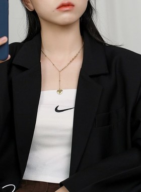 ins冷淡风心形吊坠项链