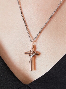 原创设计风十字架钛钢学生项链