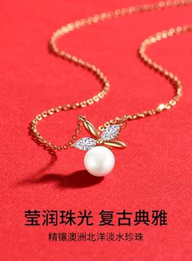 纯银吊坠轻奢小众饰品珍珠项链