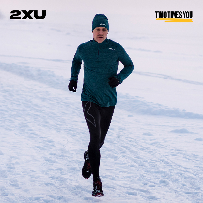 2XU 燃烧系列男秋冬运动保暖加绒上衣 跑步套头衫户外轻便抓绒衣