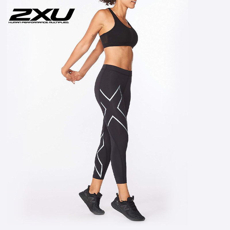 2xu Core系列压缩裤女子中腰紧身九分裤速干马拉松跑步健身
