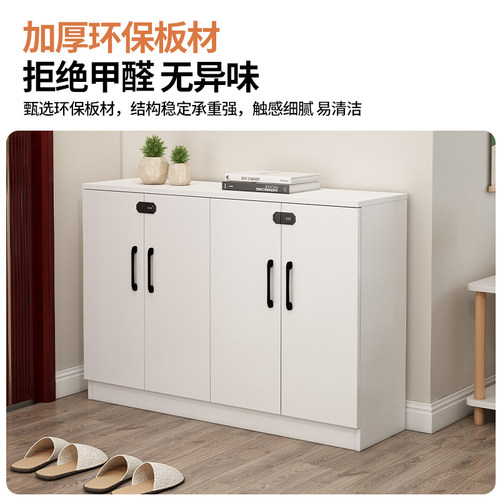 实木家用门口鞋柜门外玄关柜入户带锁大容量鞋柜简易室内外换鞋柜 - 图0