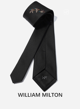 WILLIAMMILTON雁字书刺绣领带