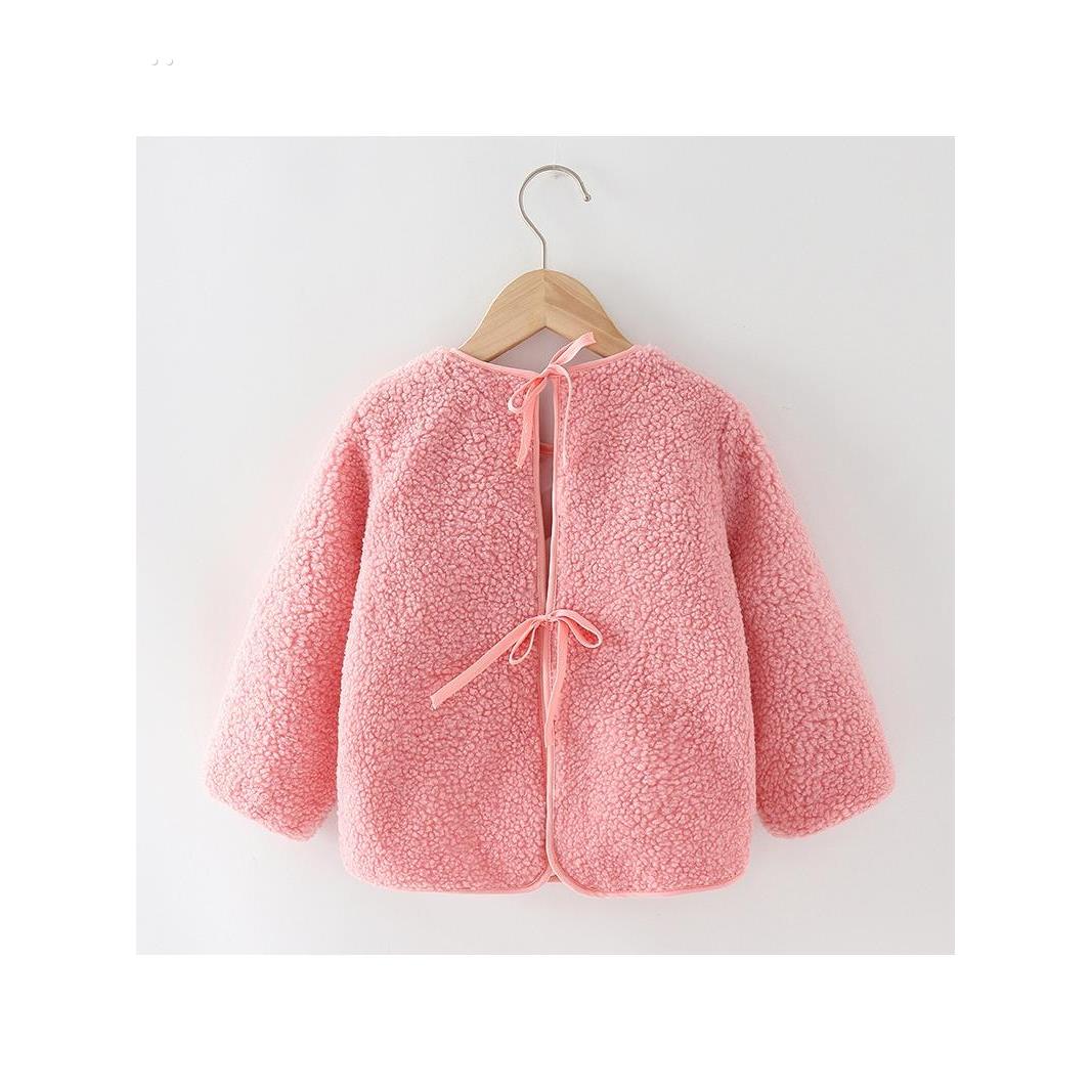 Baby smock, eating bib, children's autumn and winter waterproof and anti-dirty outer apron, new thickened teddy velvet reverse dressing