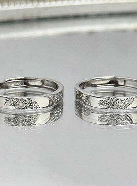 山屿蝶情侣戒指999纯银轻奢感蝴蝶对戒ins网红自由与浪漫指环