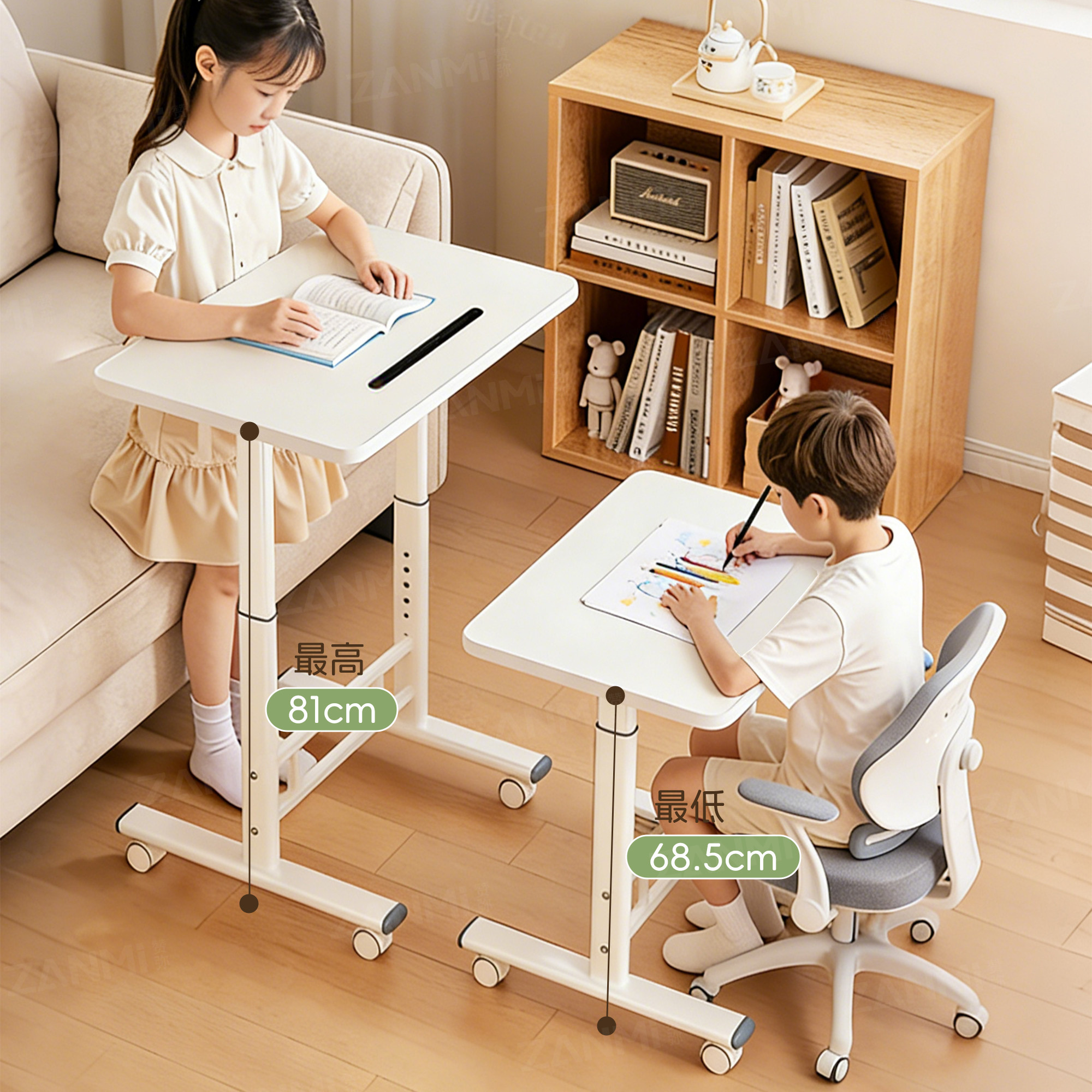 床边桌可移动书桌电脑桌升降桌卧室简易办公桌学生家用儿童学习桌,淘宝优惠券,粉丝福利购,淘宝优惠卷