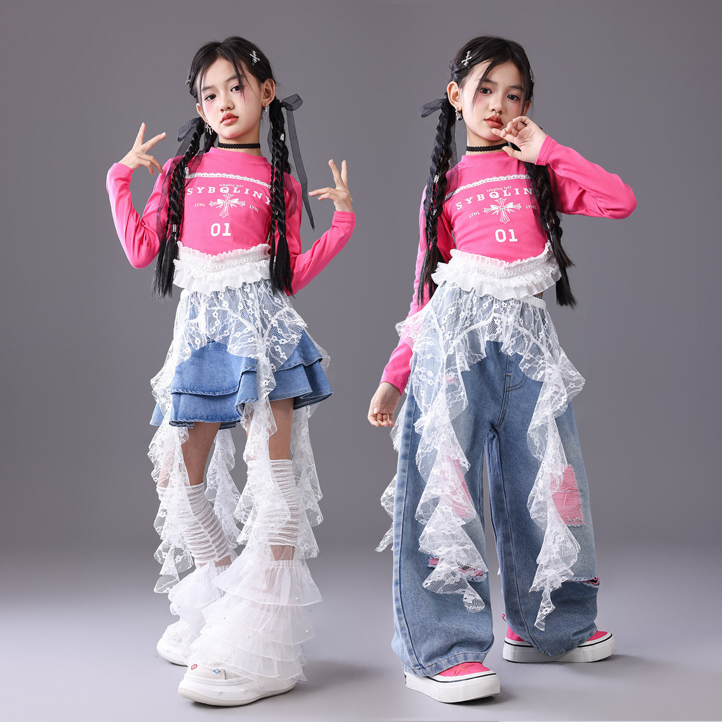 爵士舞服装女童潮酷时髦春节儿童演出服红jazz套装多巴胺走秀潮服,淘宝优惠券,粉丝福利购,淘宝优惠卷