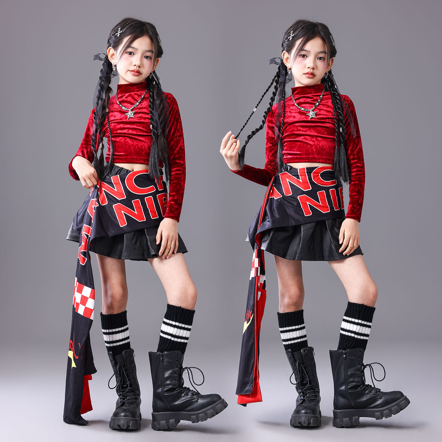 爵士舞女童服装潮酷时髦春晚儿童喜庆演出服女团jazz套装舞台表演,淘宝优惠券,粉丝福利购,淘宝优惠卷