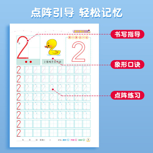 幼小衔接数字练字帖控笔训练描红本学前班幼儿园专用初学者儿童练字本临摹拼音练字帖幼儿写字入门中班大班练习册3岁4一年级小学生 - 图2