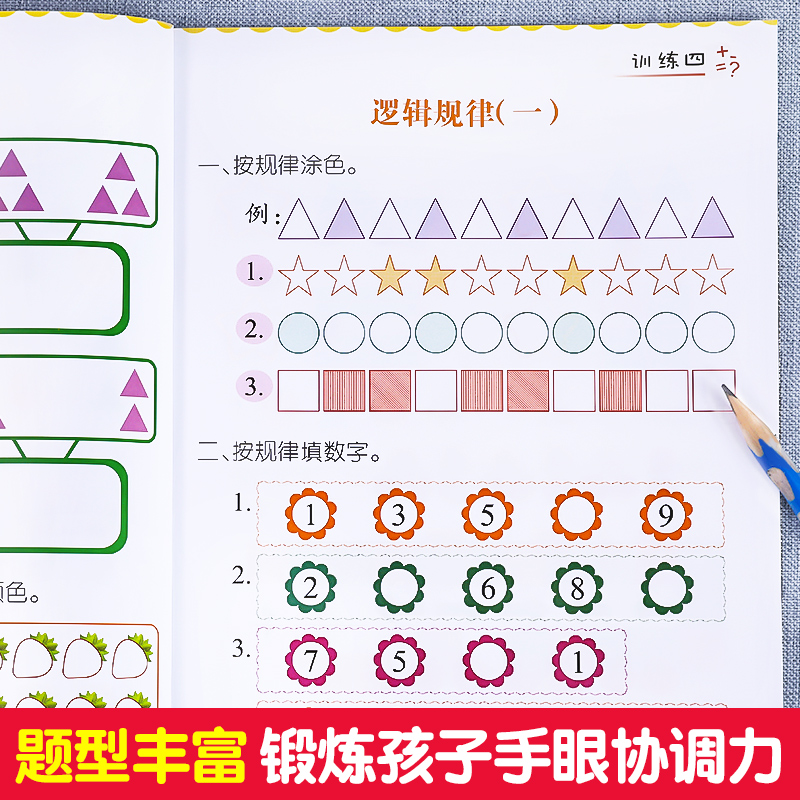 全套6册 数学思维训练 中班幼儿练习册 奥数启蒙教材 3-4-5岁儿童逻辑书籍幼小衔接一日一练 幼儿园大班练习题 学前班小班早教用书 - 图2