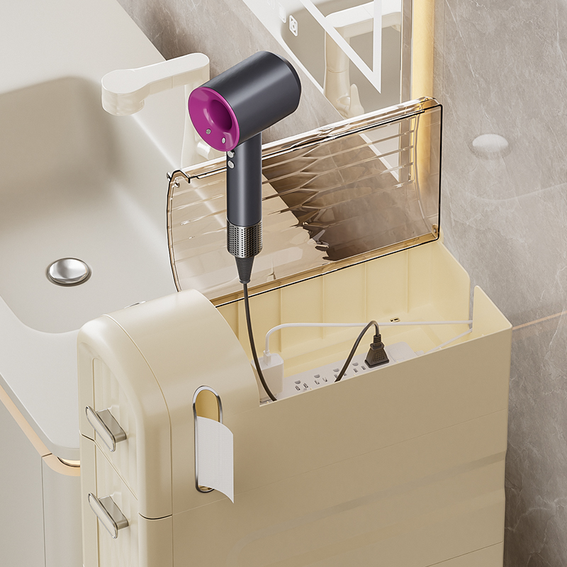 卫生间夹缝收纳柜抽屉式家用马桶窄缝塑料储物柜浴室缝隙置物架子 - 图0