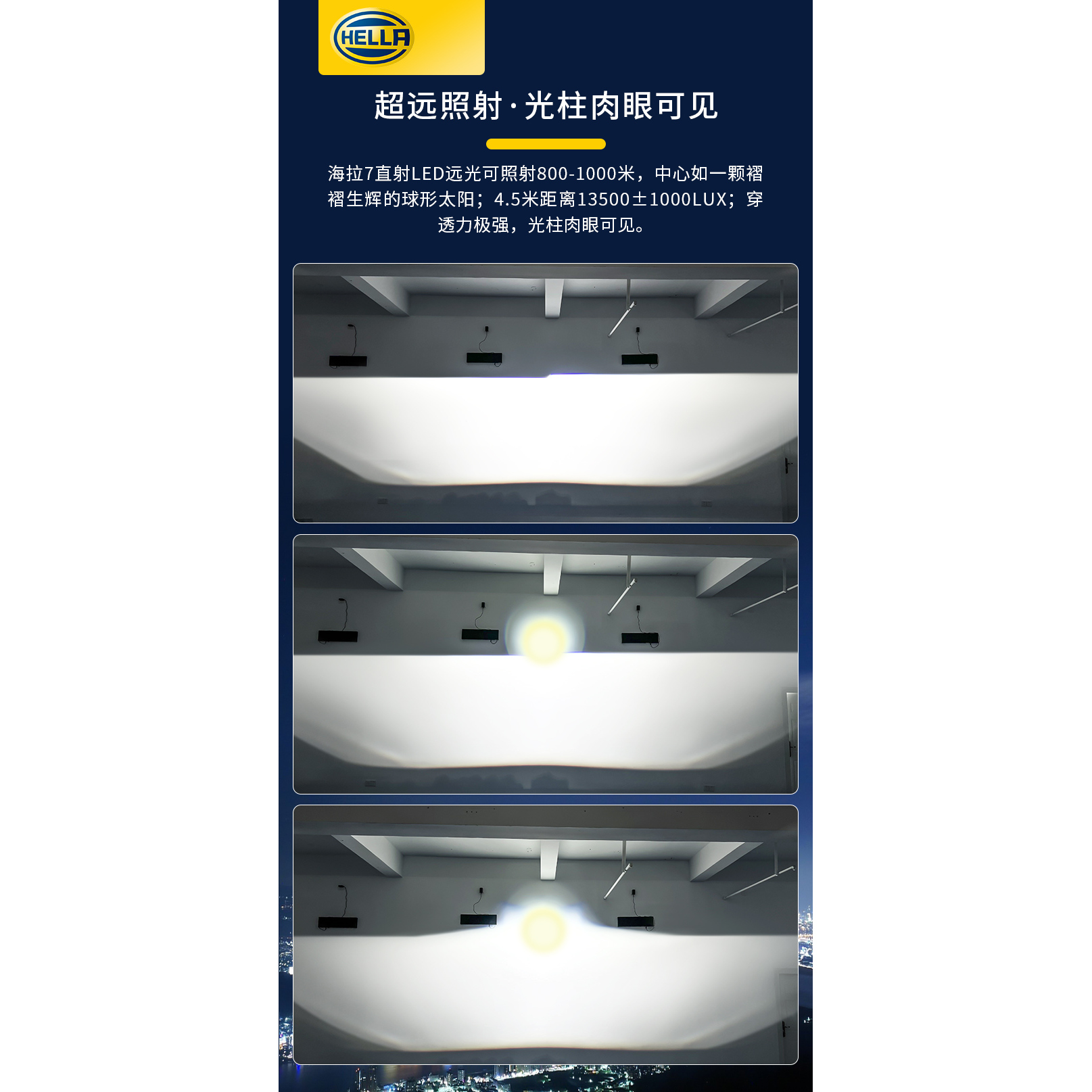 Official authentic Hella 7 three-light direct LED lens car headlight lens reasonably upgraded nationwide joint warranty