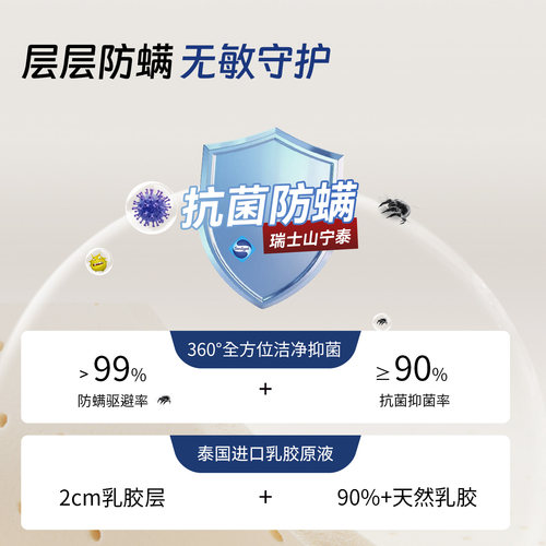 林芃银河2代乳胶床垫家庭用0胶水酒店抗菌防螨弹簧22cm官方旗舰店 - 图0