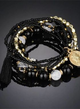 Bohemia Crystal Tassel Multicolor Beads Bracelets For Women