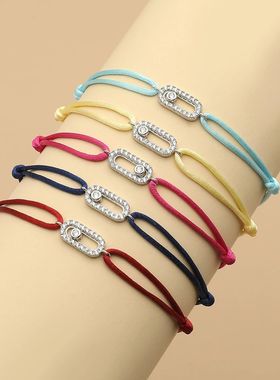 Adjusted Size Can Move Stone Multiple colors Rope Woven brac