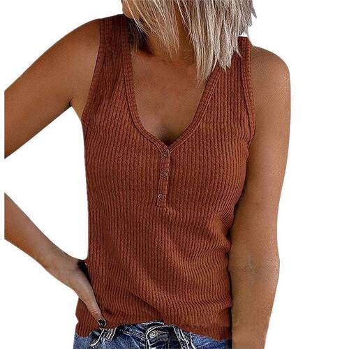 summer solid color vest tops t-shirt women's clothing S-5XL - 图1