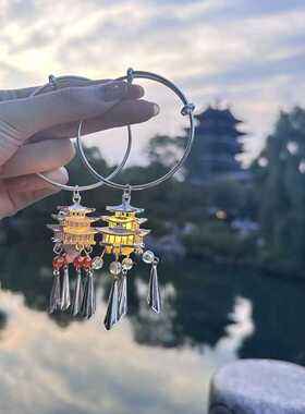 超然楼发光手镯汉服配饰带灯铃铛