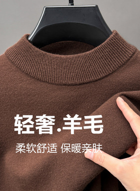 Men's Knitwear Solid lor Half-turtleneck Men's Woolen Sweate