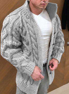 2025 Men's Station Cardigan Reloading llar Strung Jacquard C