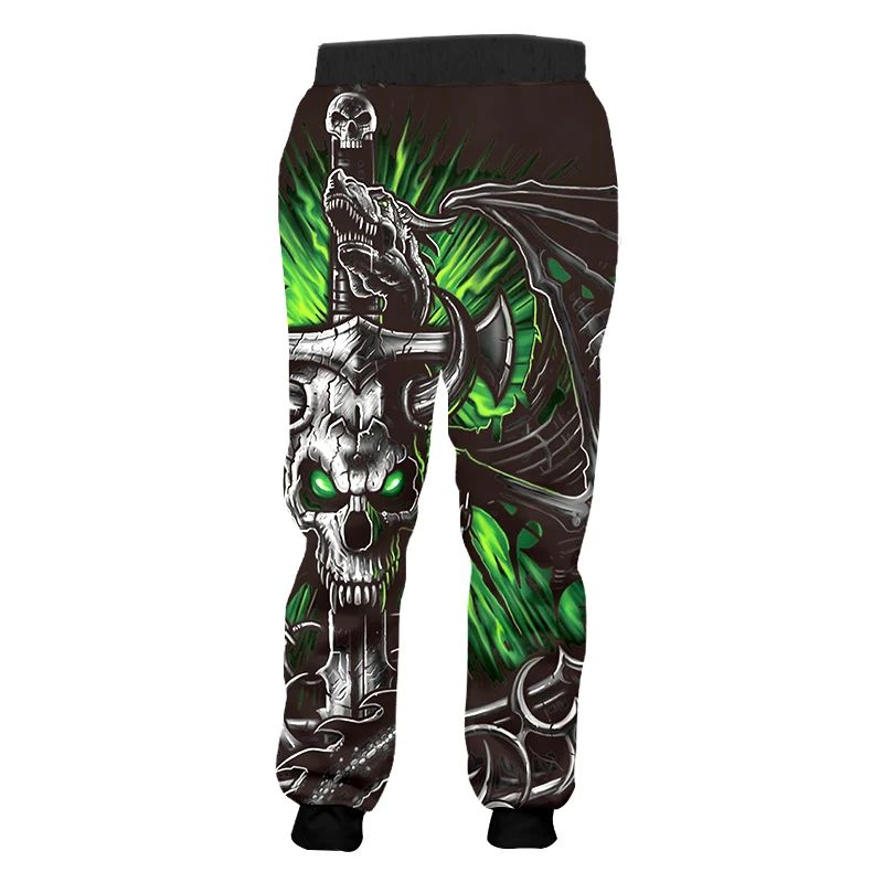 Sweatpants en Cool rint n Skull  orn 3D Jogger ants Casual i - 图0