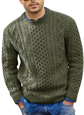 Pink Men's 2025 Slim-fit Pullover Knitted Twisted Sweater Me