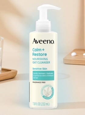 Aveeno 香港滋养燕麦洁面乳滋润补水保湿温和清洁敏感肌专用232ml