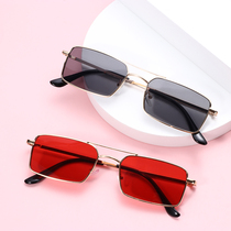 2021 2021 New Ocean Lens Retro Rectangle Sunglases Small Metal F