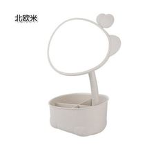ins cute led makeup mirror with lamp desktop storage box desktop small mirror child portable dorm room student makeup mirror