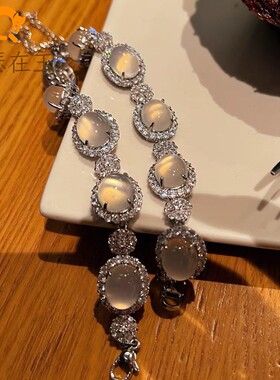 在逃公主蝴蝶结手链高冰玛瑙玉髓轻奢小众精致女生玉石天然石佛寺