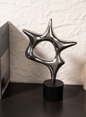 现代简约几何艺术镂空魔方金属雕塑摆件客厅玄关酒店软装家居饰品