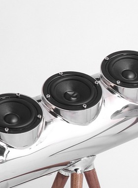 银色金属创意蓝牙音响摆件样板房