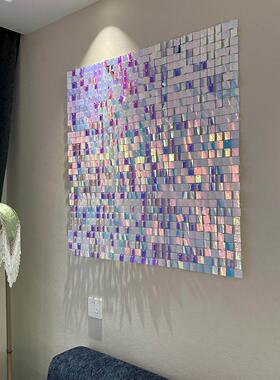 新家的100个快递-风动板亮片卧室客厅玄关装饰画墙面遮丑高级装饰