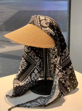 2026遮阳帽子女夏季新款大檐防紫外线户外时尚百搭防晒头巾帽沙滩